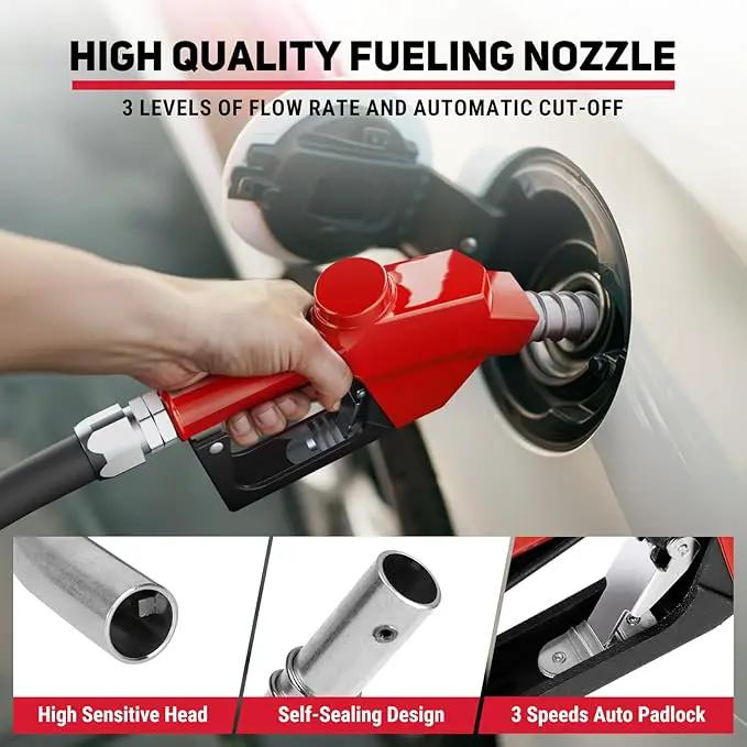 Fuel Hose Reel, Retractable 1" x 50' Extra Long Diesel Hose, 300 PSI Industrial Carbon Steel Diesel Hose Reel Auto Swivel Rewind with Fueling Nozzle for Vehicle Tank Truck Trailer Ship by GreenHaven Gardens
