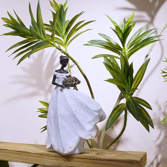 Guichifun Fairy Statue Collection Home Decoration - White Leaf Angel Girls Resin Home Decor for Outside or Inside Rustic Garden Outdoor Yard Decorations Figurines Gift 7.5 x 4.5 x 11.5 Inch by GreenHaven Gardens