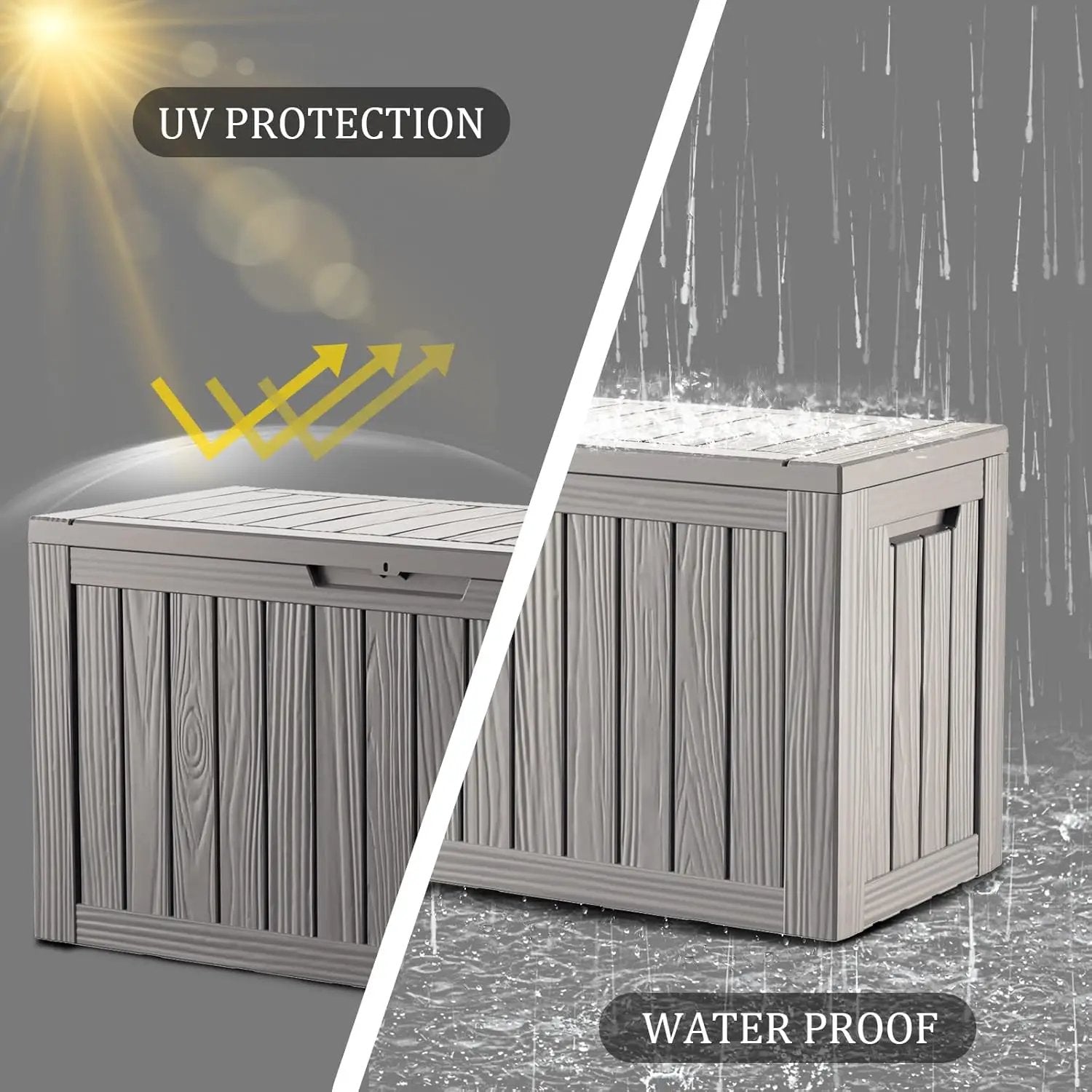 80 Gallon Waterproof Deck Box, Lockable Resin Storage Box for Patio Furniture Cushions Garden Tools and Outdoor Delivery Storage, Coffee by GreenHaven Gardens