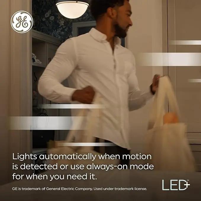 GE LED+ Motion Sensor LED Light Bulbs, 12W, Outdoor Security Lights, Daylight, A21 (2 Pack) by GreenHaven Gardens