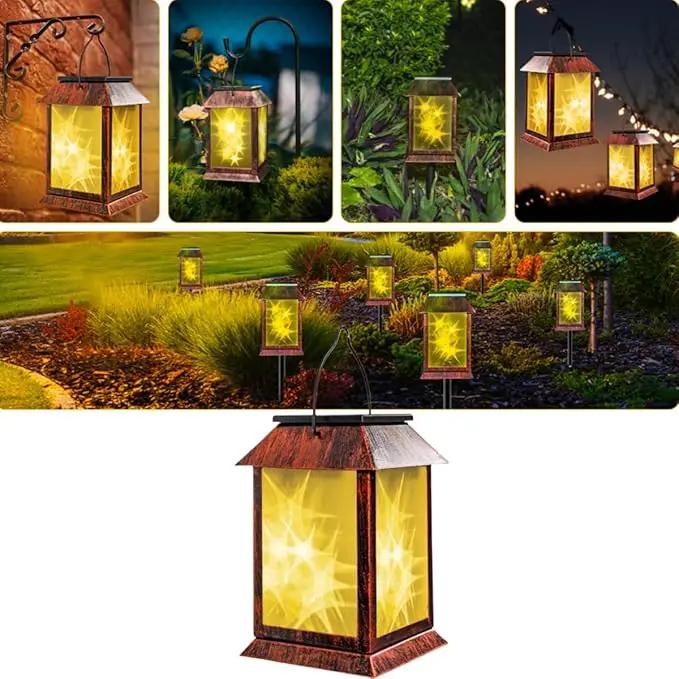 Solar Lanterns Outdoor Waterproof, Upgraded Flashing Mode Solar Lantern Outdoor Lights, 3D Starry Hanging Outdoor Lanterns Lights Stake Lights for Yard Garden Decor（1PCS） by GreenHaven Gardens