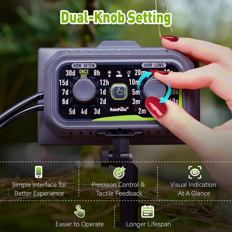 RAINPOINT Compact Programmable Solar Automatic Drip Irrigation Pump Kits Support Up to 20 Plants, Automatic Plant Waterer Self Watering Indoor/Outdoor Vacation Free Low Water Auto Shut-Off by GreenHaven Gardens