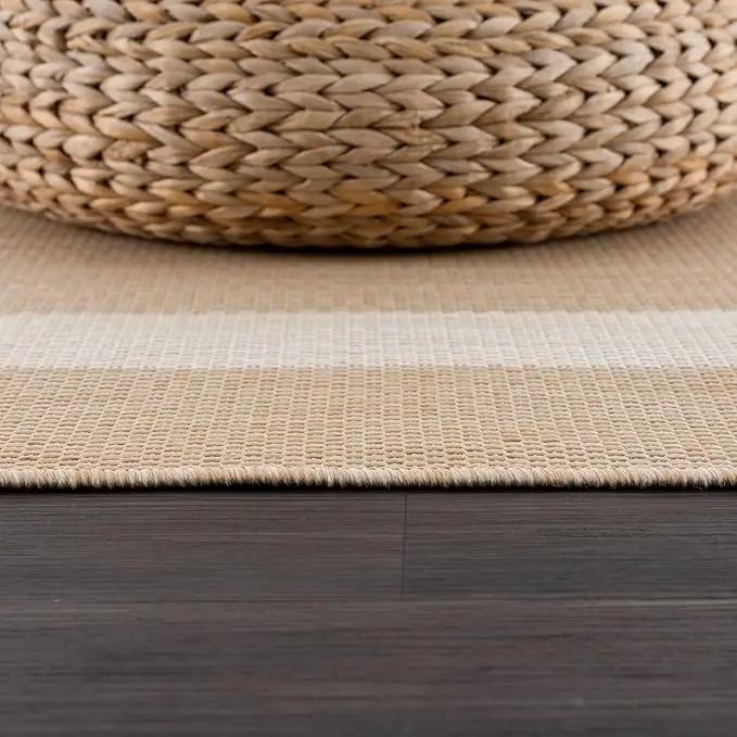 CAMILSON Outdoor Rug 8x10, Modern Outside Rugs for Patios Porches Waterproof Durable Washable Non-Shedding, Easy-to-Clean Indoor Outdoor Area Carpet (8 x 10, Bordered - Beige/White) by GreenHaven Gardens