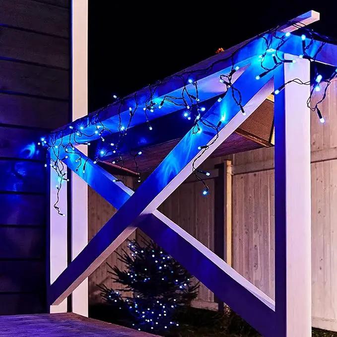 2 Pack Solar Christmas Lights Outdoor Waterproof, 75.5 ft 200 LED Solar Powered Blue String Lights,8 Modes Solar Christmas Lights for Garden Yard Patio Tree Party Xmas Decoration by GreenHaven Gardens