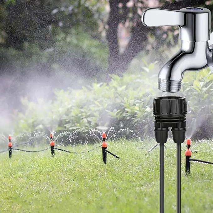 Drip Irrigation Hose Connectors,1/4 Inch Drip Irrigation Tubing x 3/4 FHT Swivel Lock Barbed Dual Hose Adapter, Convert 3/4" Garden Hose to 1/4" Drip Irrigation Parts-5 Pack by GreenHaven Gardens