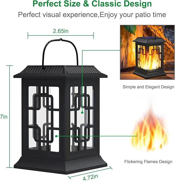 Solar Lanterns Outdoor Waterproof, Hanging Solar Lights for Outside Black Hanging Solar Powered Lantern Decorative for Garden Yard Patio, 1 Pack by GreenHaven Gardens