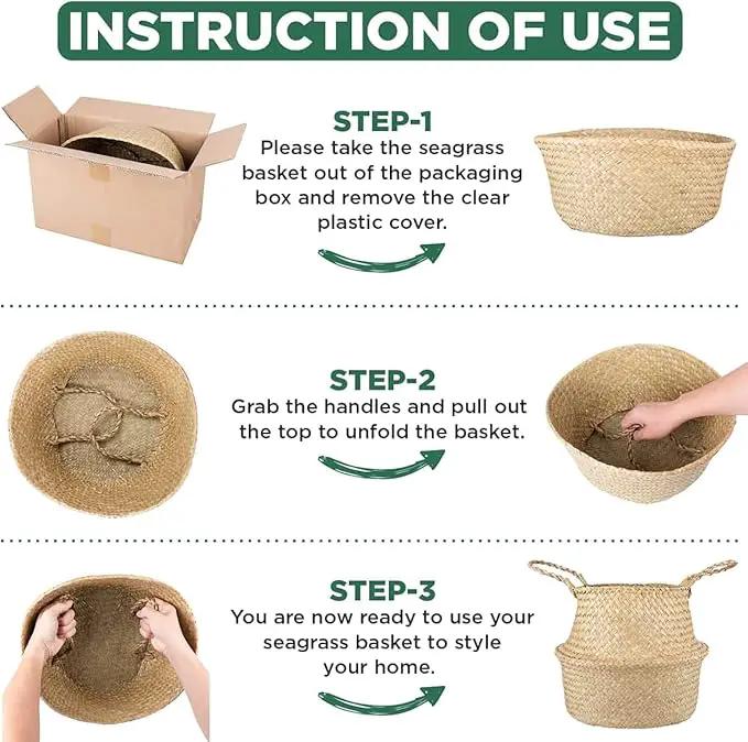 Tree Basket – Wicker Seagrass Planter for Tall Indoor Fake Olive House Plants, Decorative Rattan Baskets for 7-8 Inch Small Plant Pots (Original, Medium) by GreenHaven Gardens