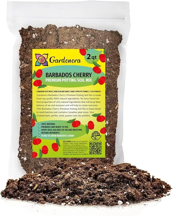 Elevate Your Barbados Cherry Garden with Gardenera's Organic Potting Mix - Tailored for Robust Cherry Plants and Delicious Harvests - 2 Quart by GreenHaven Gardens