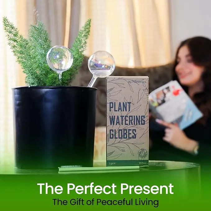 Large 2 Pcs Iridescent Self Watering Globes, Glass Rainbow Plant Watering Globes, Self Watering Planter Insert, Automatic Plant Waterer Indoor, Plant Watering Devices, Plant Water Globe, Watering Bulb by GreenHaven Gardens