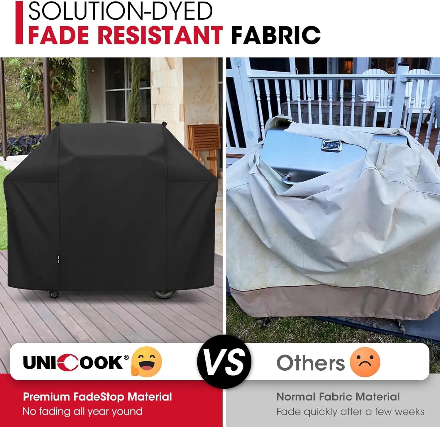 Unicook 58 Inch Grill Cover for Weber Genesis II, LX 300 Series and Genesis 300 Series Gas Grills, Heavy Duty Waterproof Fade Resistant BBQ Cover, All Weather Protection, Compared to Weber 7130 by GreenHaven Gardens