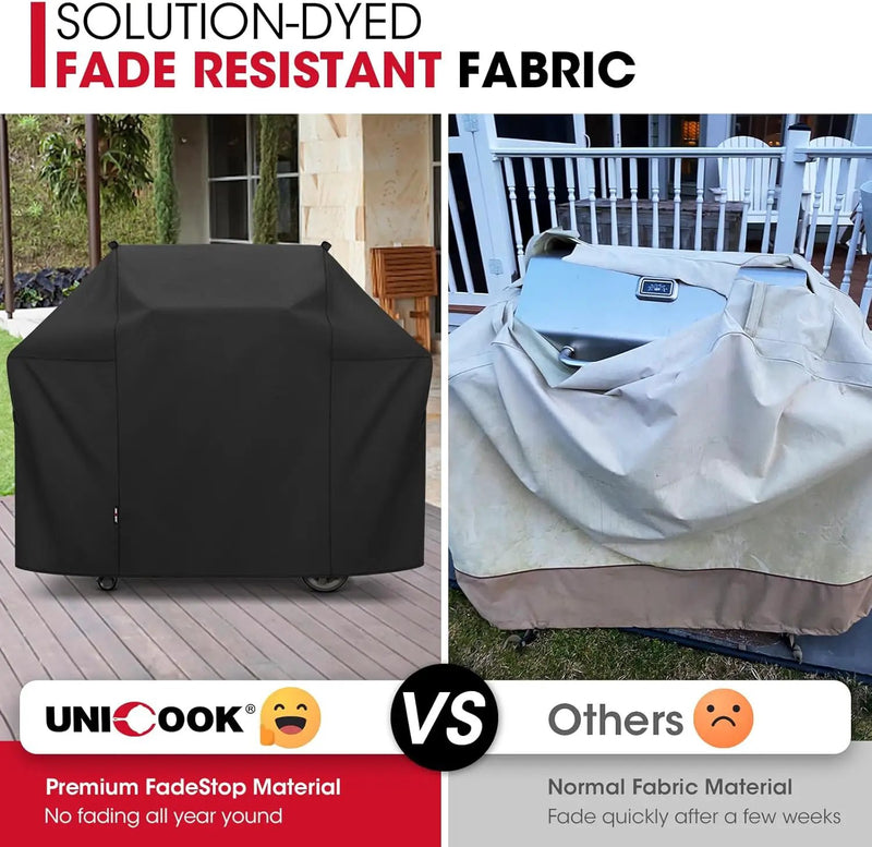 Unicook 58 Inch Grill Cover for Weber Genesis II, LX 300 Series and Genesis 300 Series Gas Grills, Heavy Duty Waterproof Fade Resistant BBQ Cover, All Weather Protection, Compared to Weber 7130 by GreenHaven Gardens
