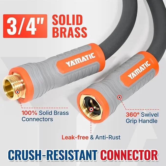 YAMATIC Short Garden Hose 5/8 in x 40 ft with Swivel Handle, Super Flexible Water Hose, All-weather, Lightweight, Burst 600 PSI, Grey by GreenHaven Gardens