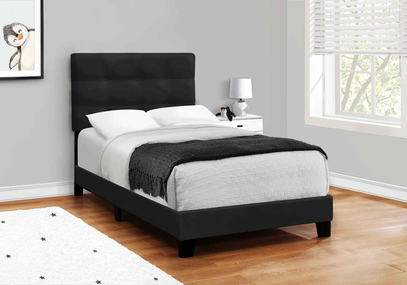 Transitional Upholstered Bed Frame by HouseOfZazla