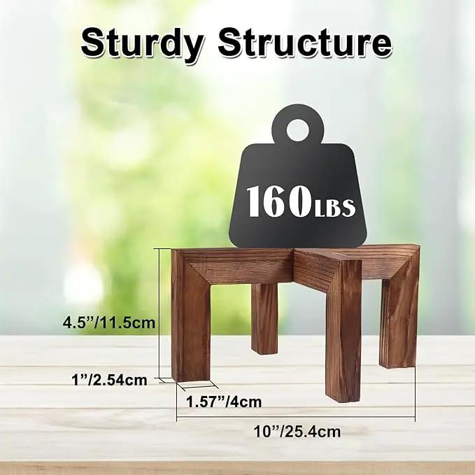Plant Stand, Indoor/Outdoor Wood Plant Holder, Single Flower Pot Stand, Sturdy Planter Stand by GreenHaven Gardens