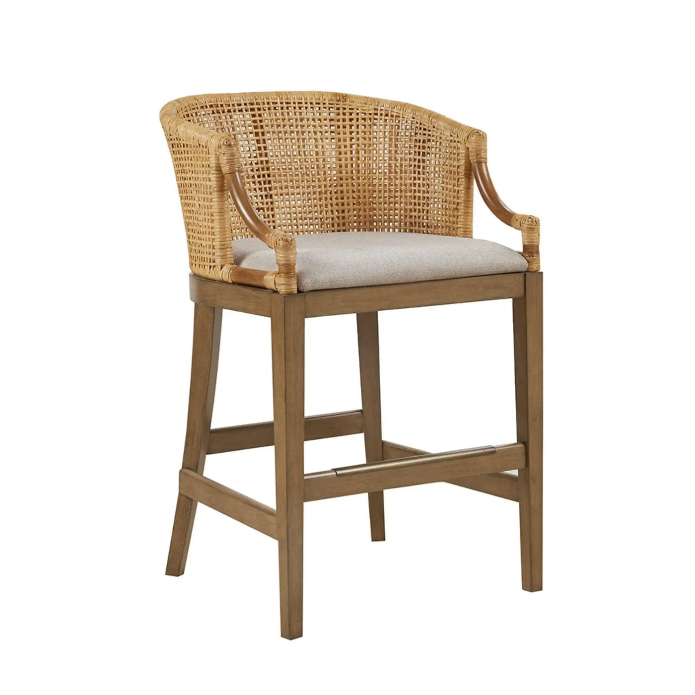 Casual Handcrafted Rattan Counter Stool by HouseOfZazla