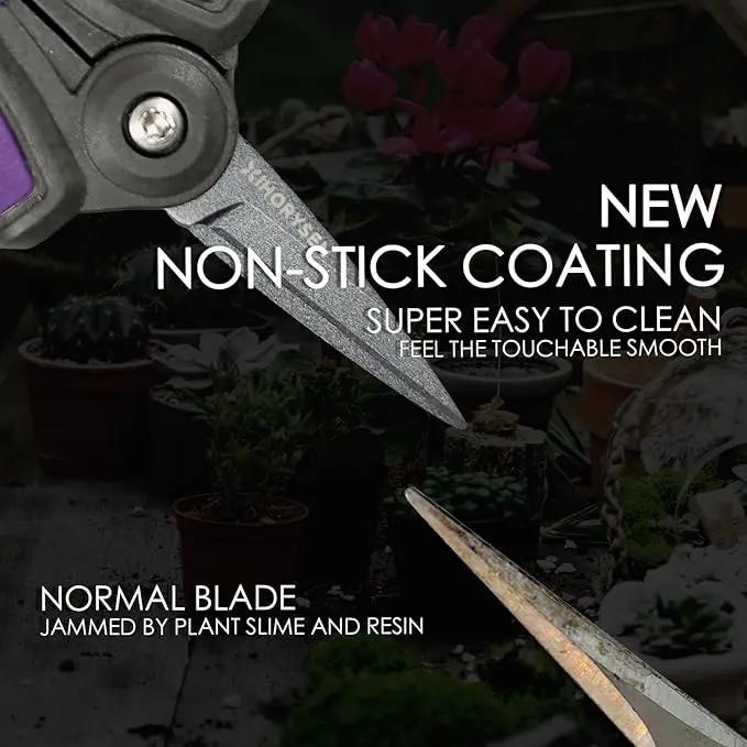Bud Trimming Scissors Non-stick Resin Resist Blade Micro-Tip Garden Snips 6" Fluorine Coating Garden Scissors Pruning Shear Precision Leaf Stem Sharp Snips Effort-saving by GreenHaven Gardens
