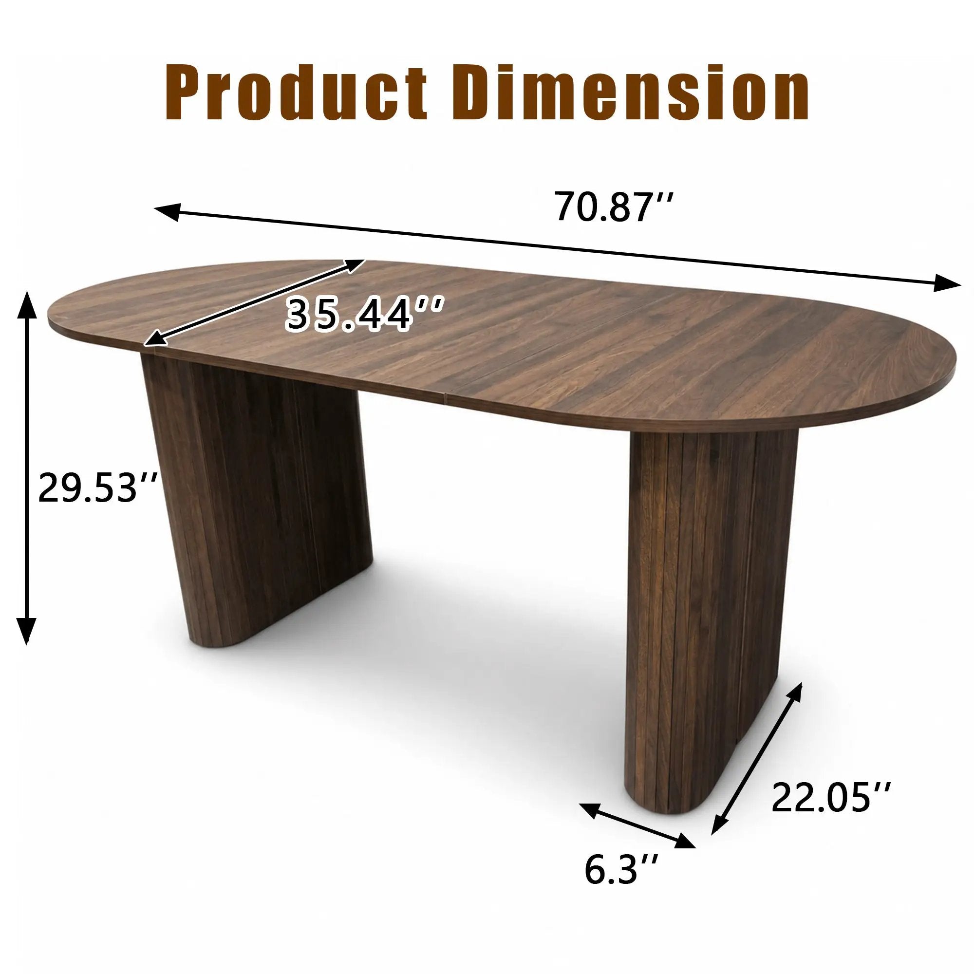 70.8" Oval Dining Table for 4-8 Persons by HouseOfZazla