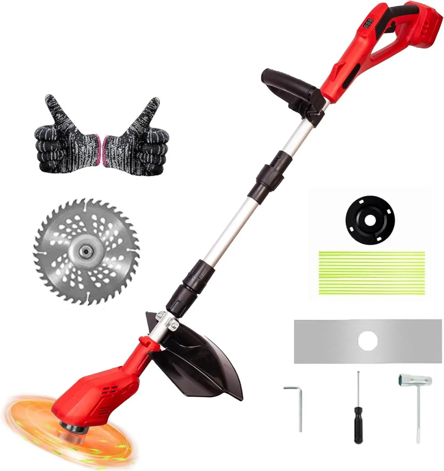 Cordless String Trimmer Compatible with Milwaukee 18V Batteries,Folding 3 in 1 Electric Weed Wacker with Brushless Motor,8 INCH Electric Weed Wacker/Edger Trimmer for Lawn,Garden,Yard(Tool Only) by GreenHaven Gardens