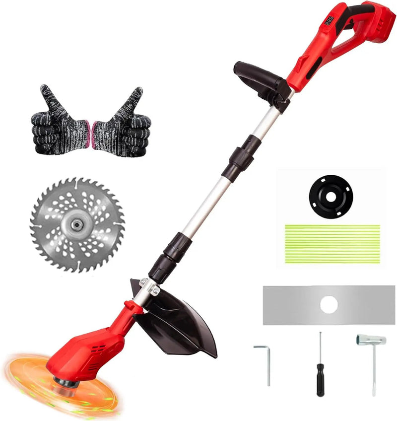 Cordless String Trimmer Compatible with Milwaukee 18V Batteries,Folding 3 in 1 Electric Weed Wacker with Brushless Motor,8 INCH Electric Weed Wacker/Edger Trimmer for Lawn,Garden,Yard(Tool Only) by GreenHaven Gardens