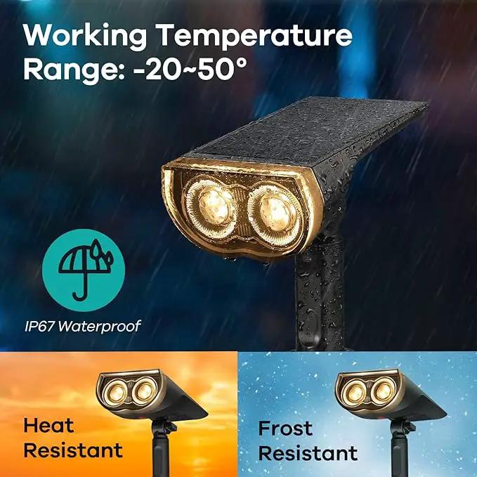 Consciot Solar Spotlights Outdoor, IP67 Waterproof 2-in-1 Solar Spot Lights, Durable Christmas Decorations Lights for Garden Yard Pathway Driveway Porch Walkway, Auto On/Off, 6 Pack(Warm White) by GreenHaven Gardens
