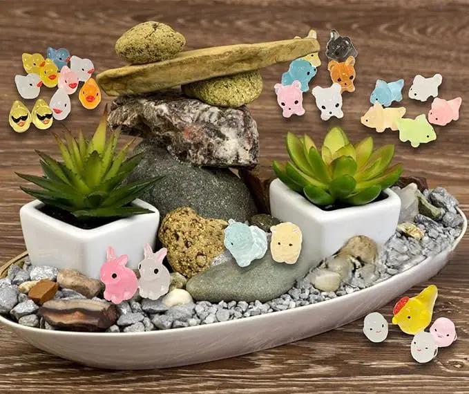 75 Pcs Luminous Mini Resin Animals Mini Animal Figurines Glow in The Dark Perfect for Garden Miniatures Garden Micro Landscape Aquarium Potted Decoration Décor by GreenHaven Gardens