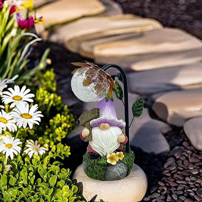 Garden Gnomes Outdoor Statue with Solar Lights Welcome Gnome Home Garden Decor Mom Gifts for Yard Patio Home Garden by GreenHaven Gardens