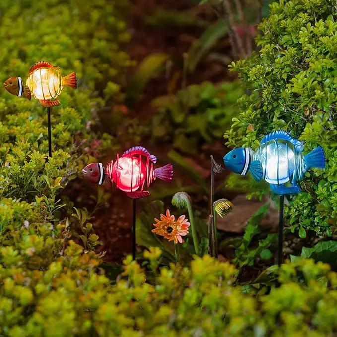 Garden Solar Lights,21.3''H 3Pack Clownfish Outdoor Figurine Lights,Waterproof Garden Decor with Led Lights, Decorative Garden Stake for,Yard,Patio,Lawn by GreenHaven Gardens