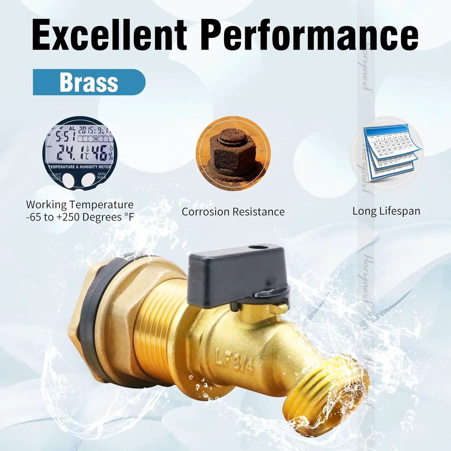 GHT 3/4 spigot for rain barrel parts kit, brass water barrel spigot for 5/25/50/55 gallon bucket, bulkhead valve for rainwater drum garden hose connector and drain valve diy kits by GreenHaven Gardens