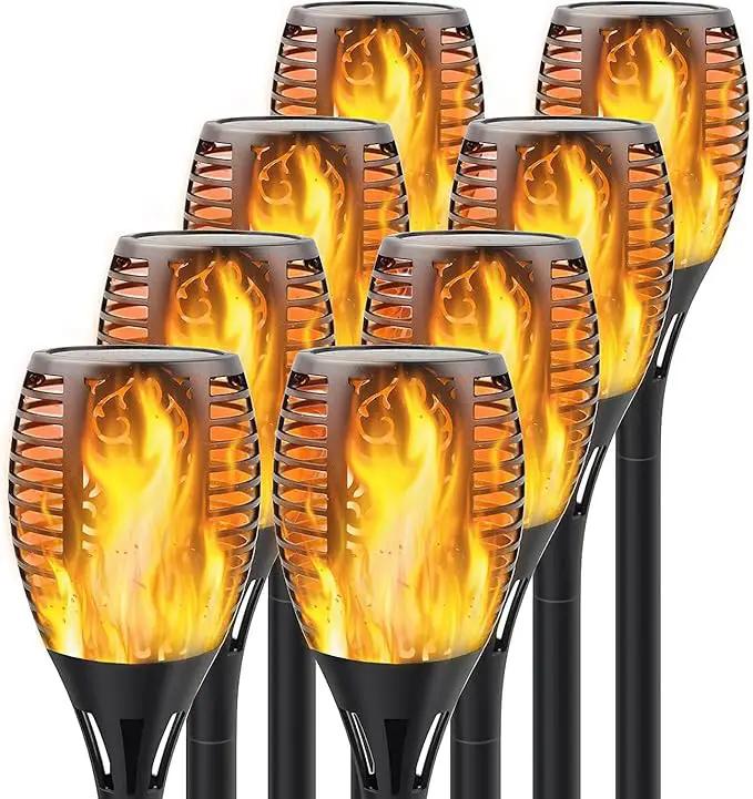 Solar Torch Lights with Flickering Flame, Fire Effect Garden Light, Auto On/Off Dust to Dawn, Outdoor Waterproof Landscape Decoration, Powered Security Light for Patio, 8 Pack by GreenHaven Gardens