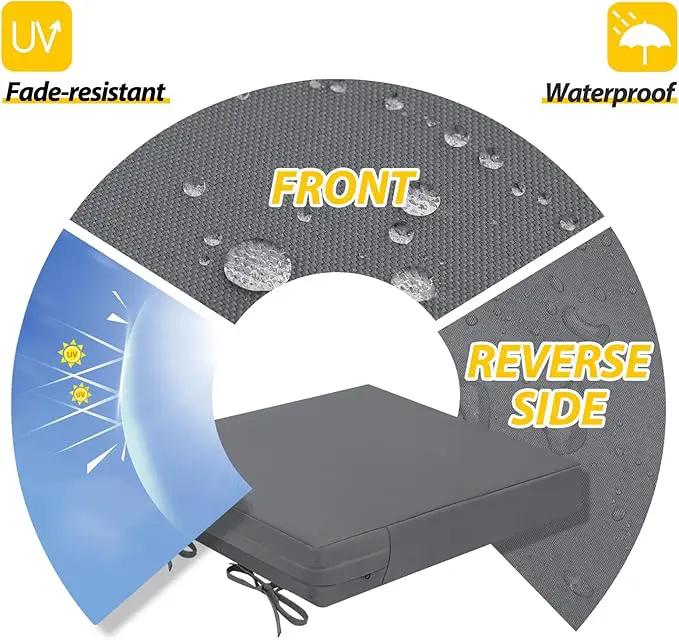 AAAAAcessories Outdoor Seat Cushions for Chairs, Waterproof, Fade-Resistant Patio Furniture Replacement Cushions, 18" x 18" x 2", Set of 2, Dark Gray by GreenHaven Gardens