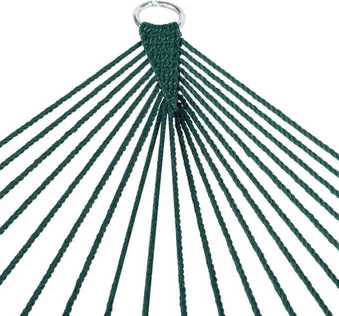 Lazy Daze Hammocks 10.5 FT Double 2 Person Caribbean Rope Hammock, Hand Woven Polyester Hammock with Spreader Bars, for Outside Outdoor Backyard Patio Poolside,450 LBS Capacity, Green by GreenHaven Gardens