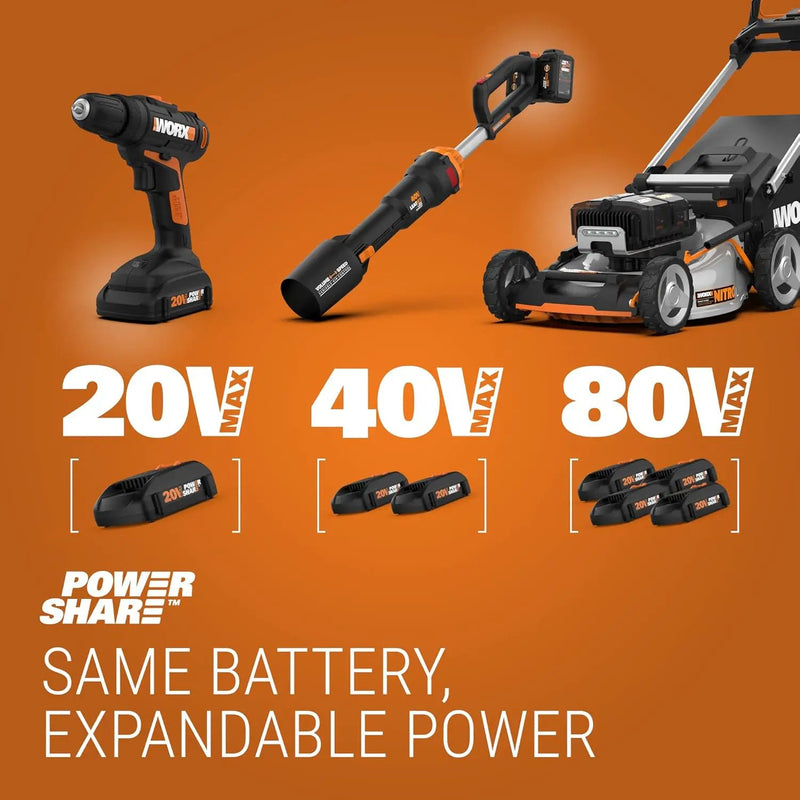 WORX WG801.9 20V 2 in 1 Cordless Hedge Trimmer, 4" Grass Shear & 8" Shrub Trimmer with 2 Blades, Battery & Charger Not Included by GreenHaven Gardens