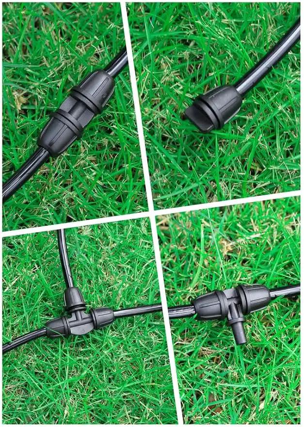 20-Pack Quick-Connect Locking 1/4" Drip Irrigation Tee 4-Way Cross, Upgraded Coupling Connectors, Tee Fittings for 1/4 Inch Irrigation Tubing, Drip Kit (Cross - 20 Pack) by GreenHaven Gardens