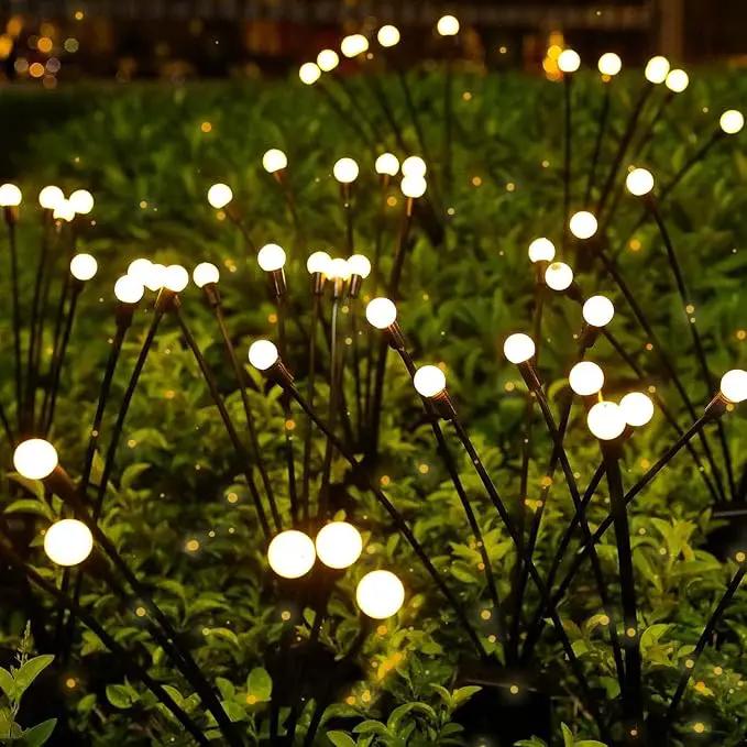 Solar Garden Lights - 6 Pack 60 LED, Waterproof Outdoor Decor for Yard, Patio & Garden (Warm White) by GreenHaven Gardens