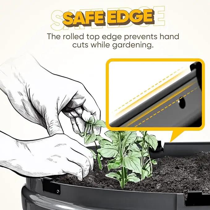 KING BIRD Raised Garden Bed Kit 2025 Upgraded Quick-Setup Galvanized Planter Garden Box Outdoor for Gardening, Vegetables, Flowers, 74x36x12 in, Dark Grey by GreenHaven Gardens