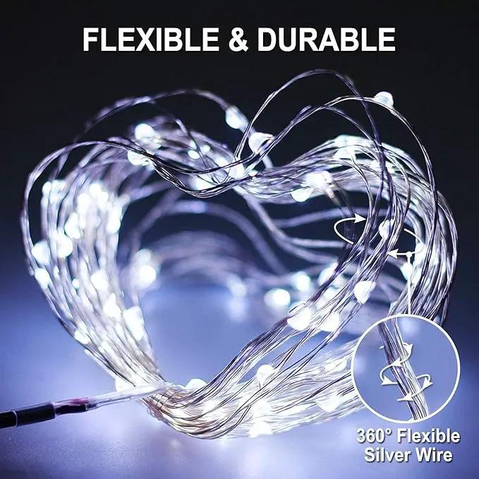 JMEXSUSS 2 Pack Solar String Lights Outdoor Waterproof, Each 33FT 100 LED Solar Lights Outdoor, 8 Modes White Fairy Light for Outside Yard Tree Patio Garden Wedding Christmas Decorations by GreenHaven Gardens