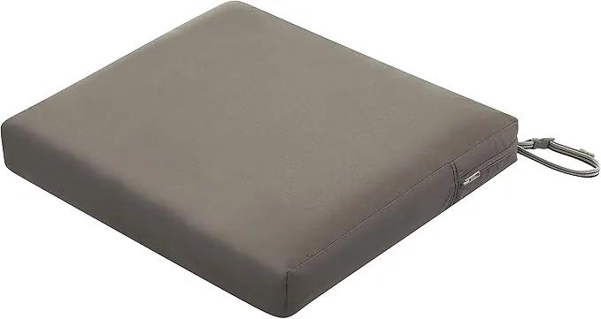 Classic Accessories Ravenna Seat Cushion, 21x21x3 Inch (Pack of 1), Dark Taupe 4 Sq Ft, Chair Seat Cushion by GreenHaven Gardens