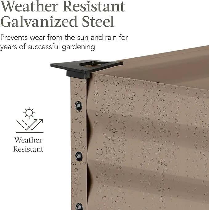 Best Choice Products 48x24x30in Galvanized Raised Garden Bed, Metal Elevated Planter Box, Vegetable Garden for Backyard, Patio, Balcony - Taupe by GreenHaven Gardens