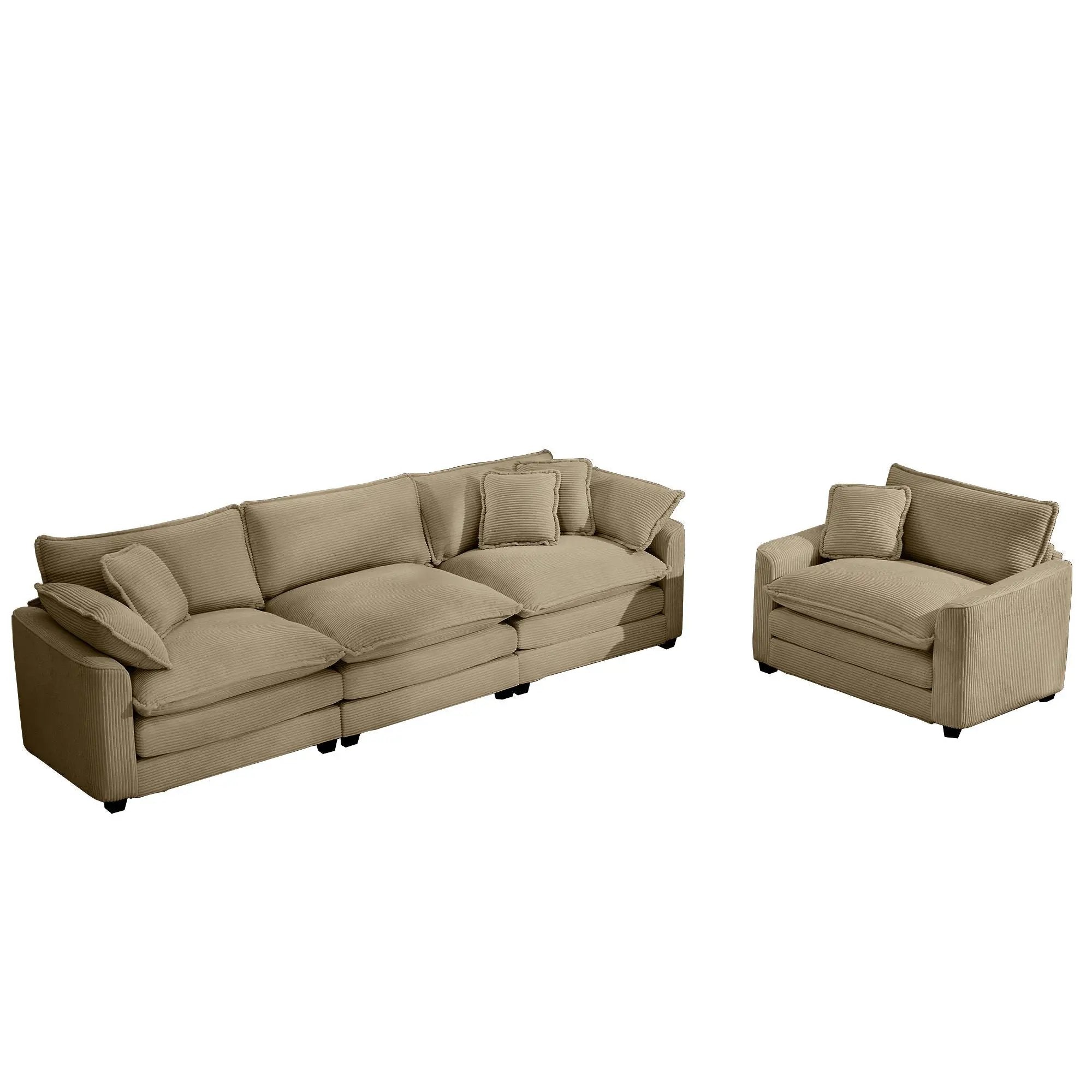 Elegant Oversized Sectional Sofa Set With Deep Seats And Flexible Layout by HouseOfZazla