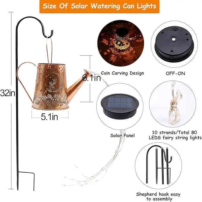 YJFWAL Solar Watering can with Lights, Unique Gifts for Mom Grandma Women Birthday, Waterproof Gardening Gifts Watering Can with Cascading Lights Outdoor Decor for Garden Patio Yard Pathway Backyard by GreenHaven Gardens