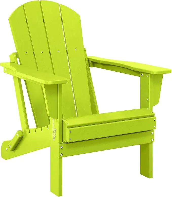 Westin Outdoors Laguna WO Home Outdoor Adirondack Folding Chair Lounger Seat Traditional Retro Home Furniture for Beach, Balcony, Backyard, Lawn, Patio, Pool, Deck, Garden (Lime Green) by GreenHaven Gardens