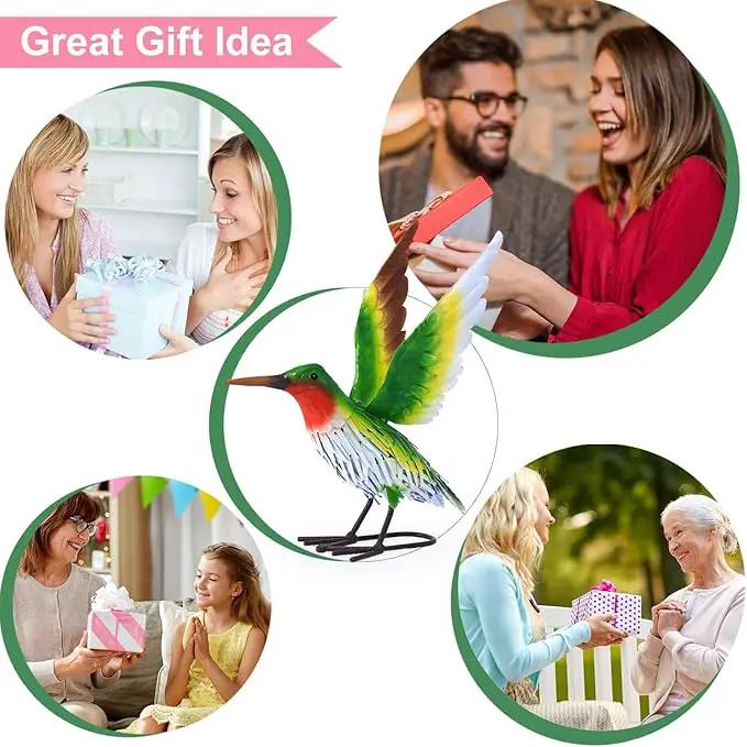 Nacome Metal Hummingbird Statues for Garden Decor: Outdoor Sculptures Clearance Lawn Ornaments for Patio Balcony Front Backyard - Unique Gifts for Grandma Mom by GreenHaven Gardens