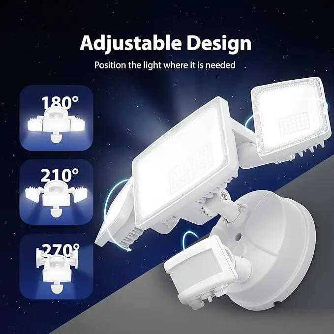Onforu 65W LED Flood Light Motion Sensor Outdoor, 6500lm Security Light with Three Head, IP65 Waterproof Exterior Floodlight, 6500k Wall Light for Entryways Stairs Yard Garage by GreenHaven Gardens