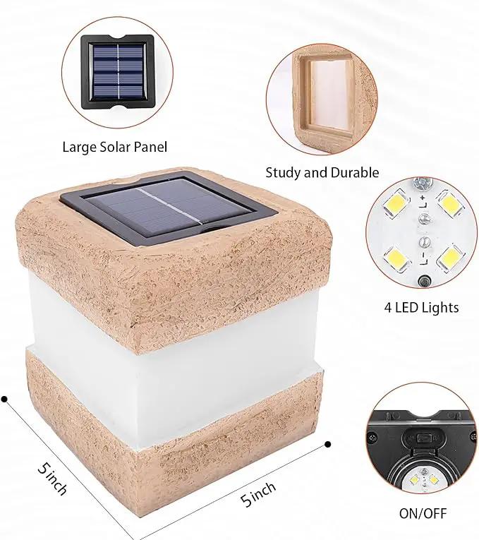 2 Pack Solar Garden Lights, Fake Rock Lights for Outdoor Pathway Yard, Solar Waterproof Decorative Rocks Lantern for Landscape Decor Brown by GreenHaven Gardens