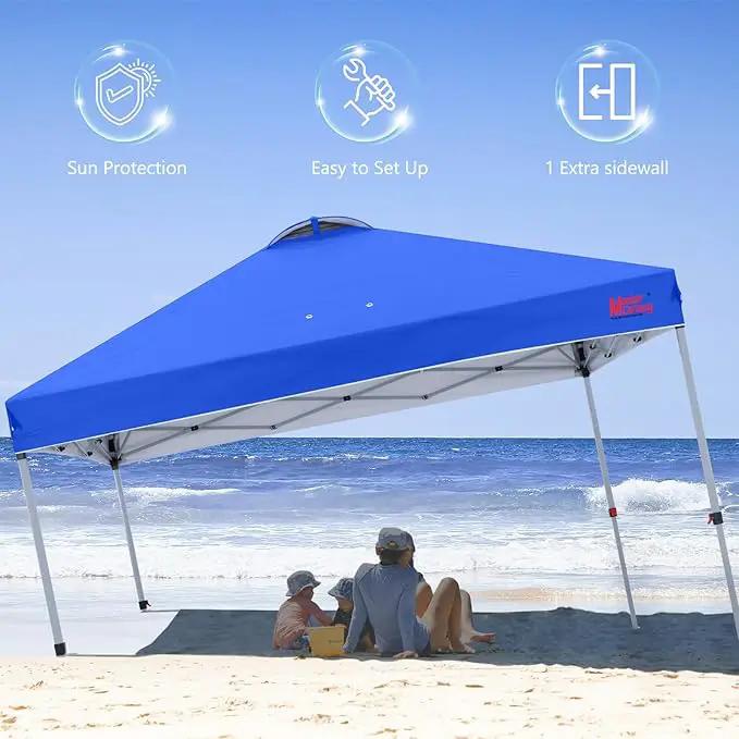 MASTERCANOPY Durable Pop-up Canopy Tent with 1 Sidewall (8'x8',Blue) by GreenHaven Gardens