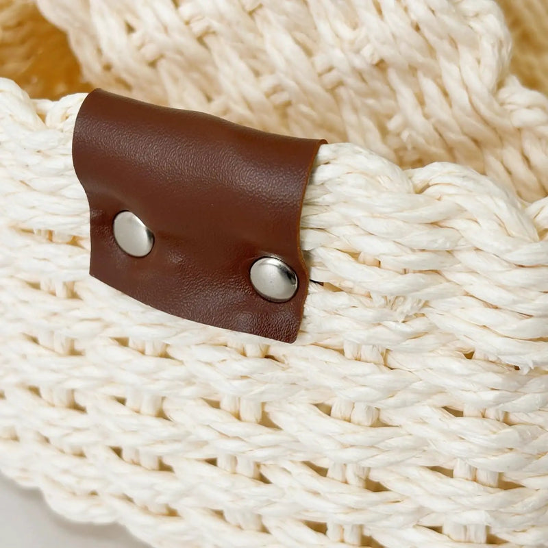 Small baskets for Organizing,Cute woven Storage basket with recycled paper rope for Shelves Bathroom,Little decorative basket,Set of 3 (Beige) by GreenHaven Gardens