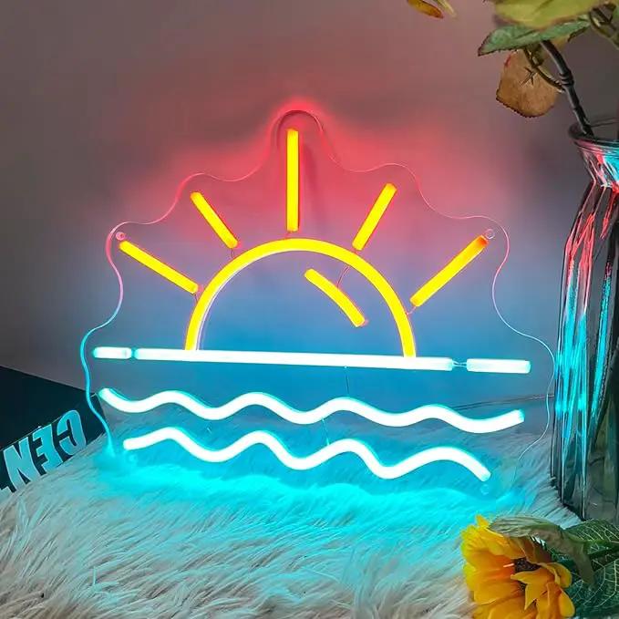 Sunset Sunrise Neon Sign, Neon Signs for Wall Decor Dimmable LED Neon Light Sign for Beach Bedroom Living Room Wedding Bar Party Home Room Decor by GreenHaven Gardens