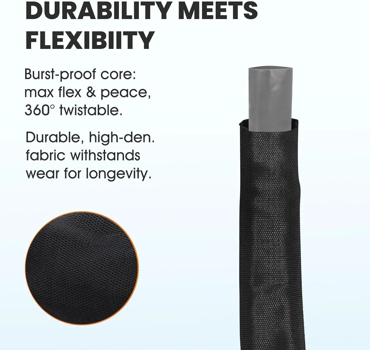 2025 Upgraded 50FT Non-Expanding Garden Hose, Lightweight, Flexible Ultra-Light Water Hose, Burst-Resistant, Lead-Free, Anti-Kink, High-Pressure by GreenHaven Gardens