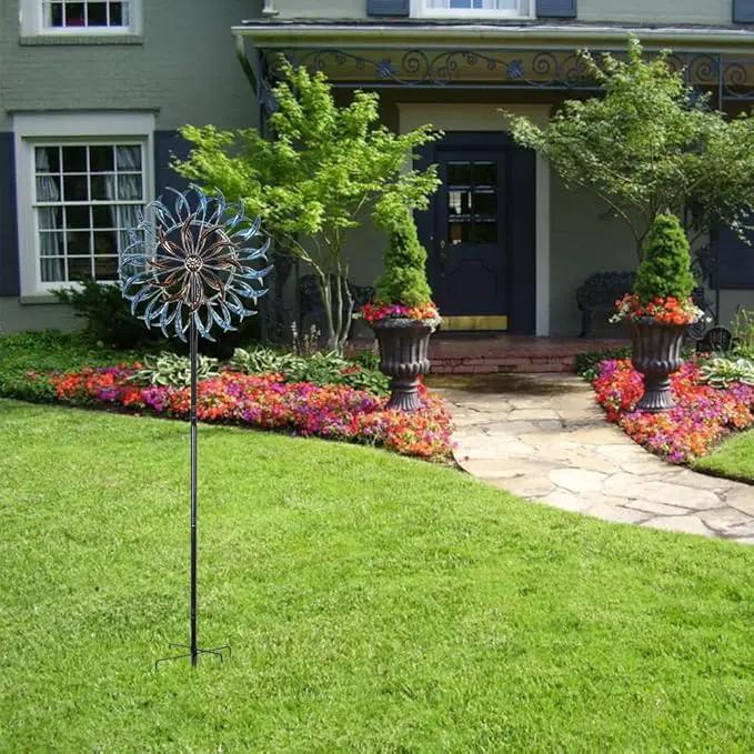 VEWOGARDEN Large Wind Spinners Outdoor, Metal Wind Sculptures & Spinners 360 Degrees Kinetic Wind Spinners for Yard and Garden 64 * 15.7 Inches by GreenHaven Gardens