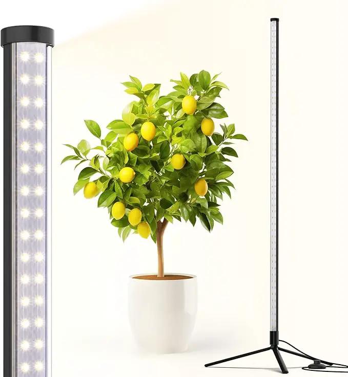 Barrina Standing Grow Light T10, 42W 5000K, Full Spectrum LED Plant Light for Indoor,Vertical Grow Light, Wide Coverage, 4FT Height with On/Off Switch and Tripod Floor Stand by GreenHaven Gardens